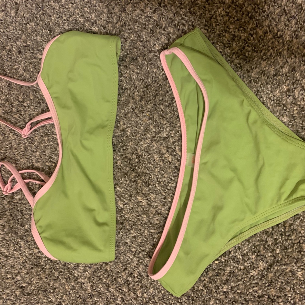 Pastel pink/green bikini